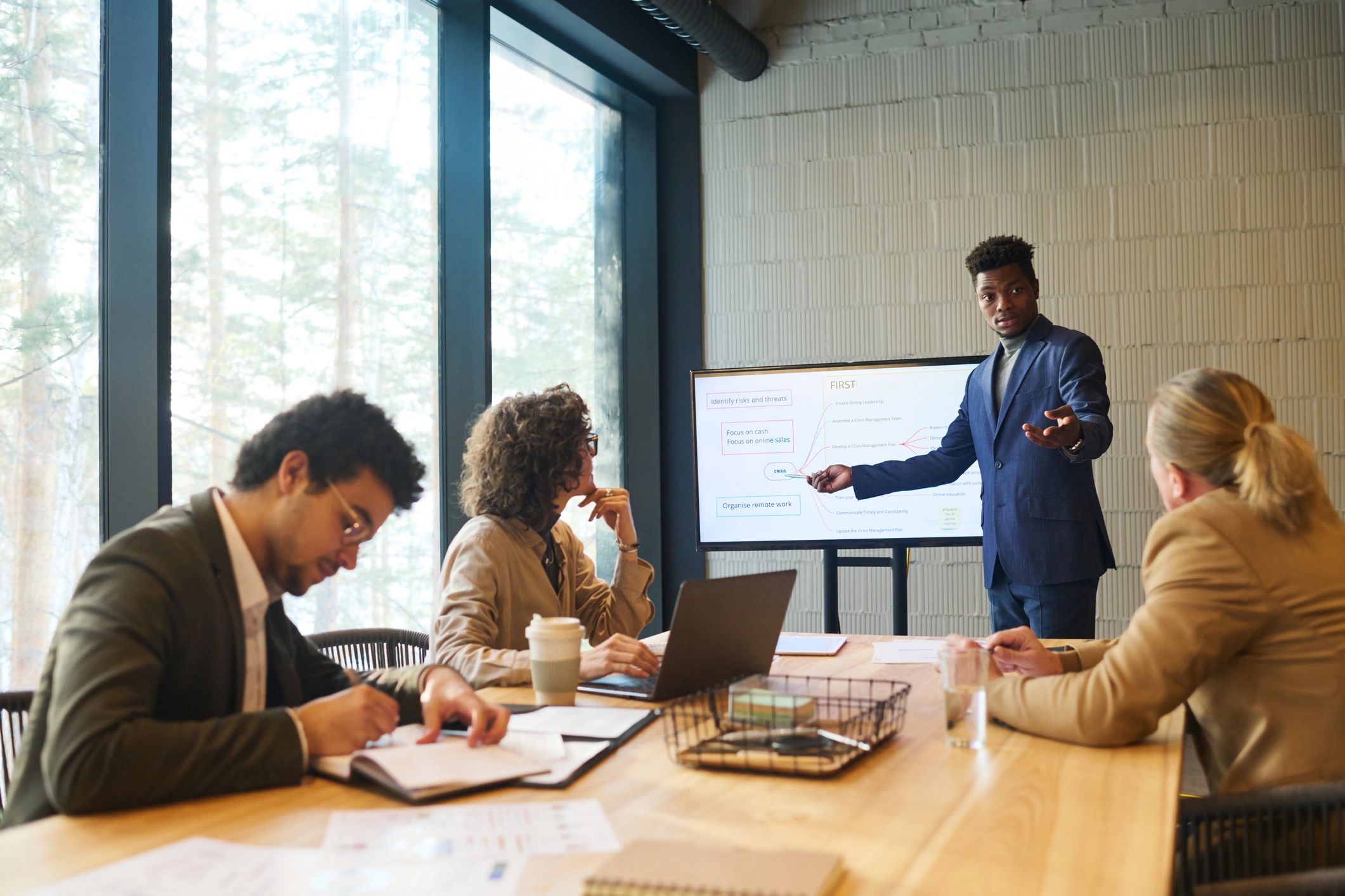Professional coach presenting with confidence
